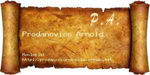 Prodanovics Arnold névjegykártya