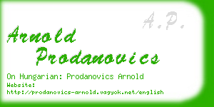 arnold prodanovics business card